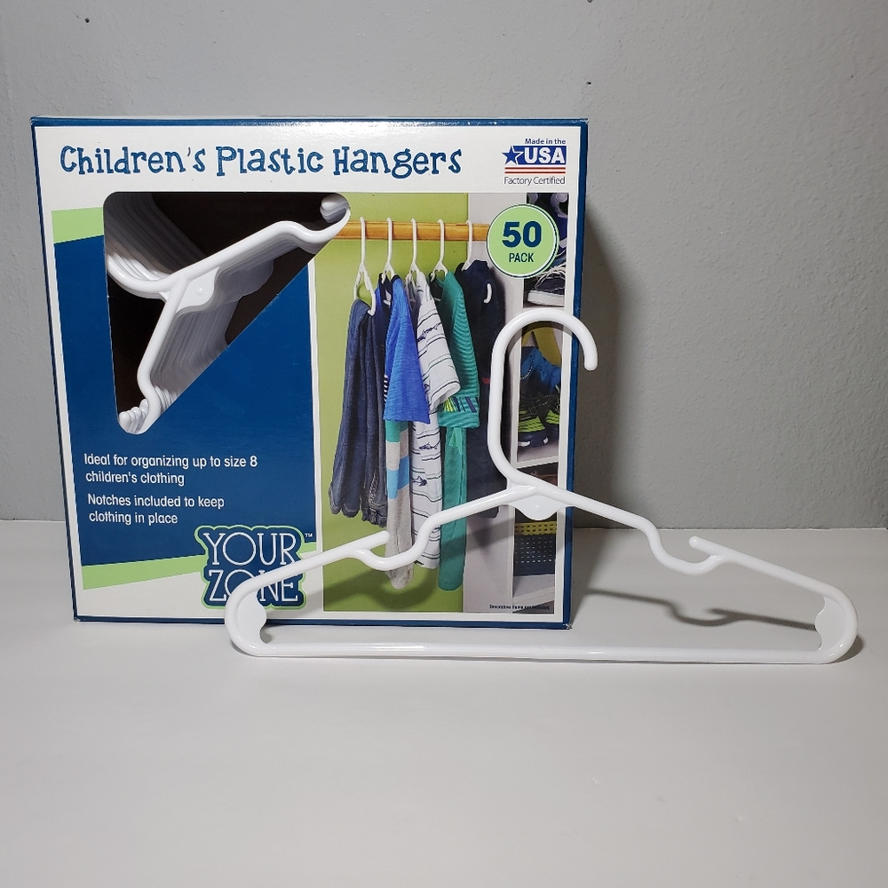 Kids Hangers 50 Pack White